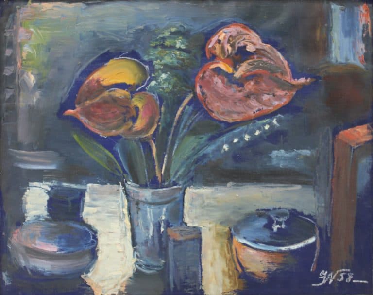 European Still Life with Flowers - 20x24