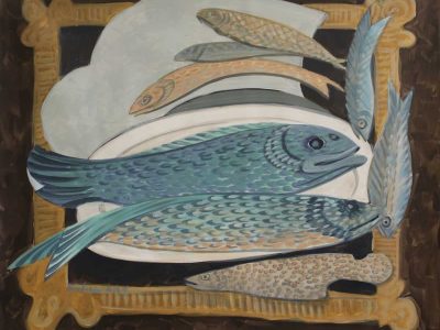 Picasso's Catch on a Tray - Kitty Williams - 43x45