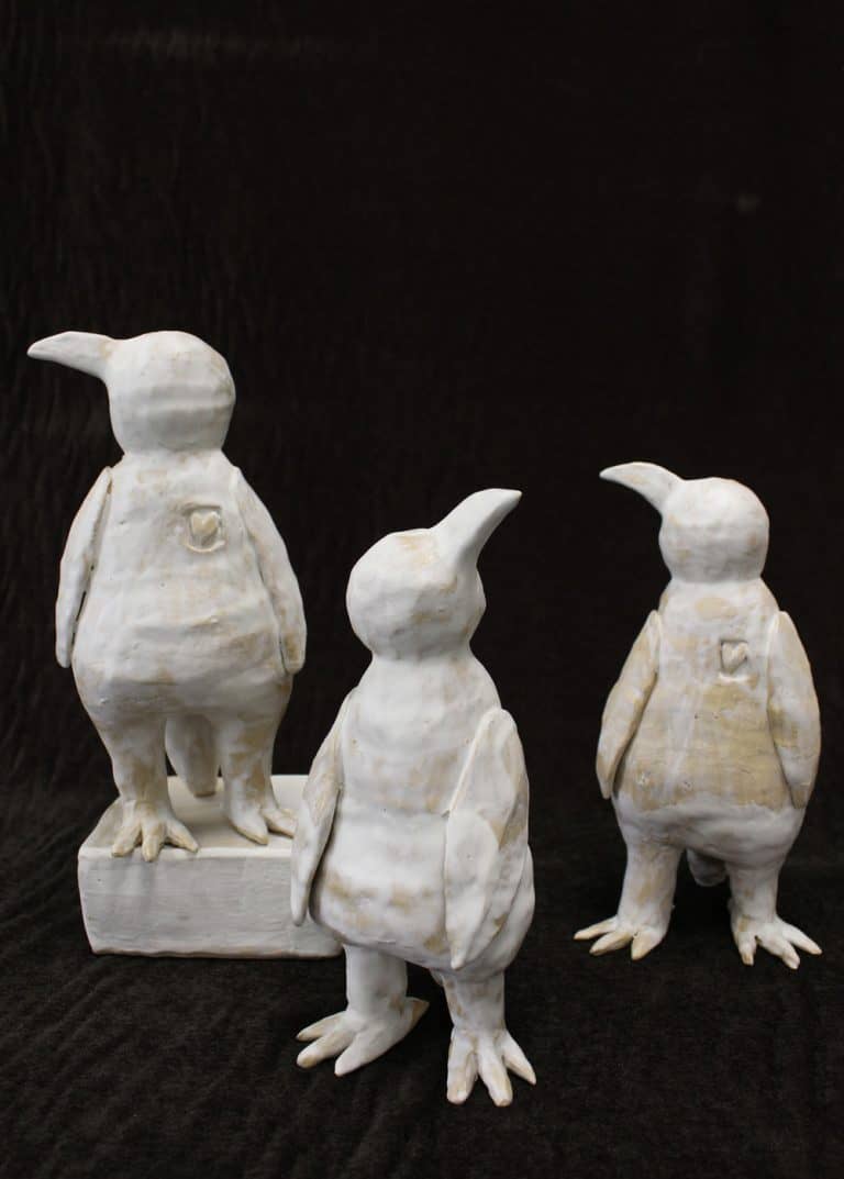 Penguins in Alabaster - Clay Pottery